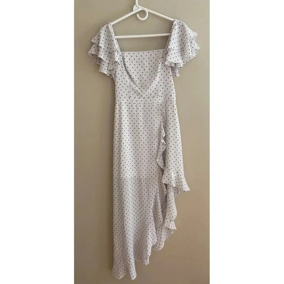 Ali and Jay LA Small Terrace Time Ruffle Slit Polka Dot Maxi Dress - Picture 3 of 11